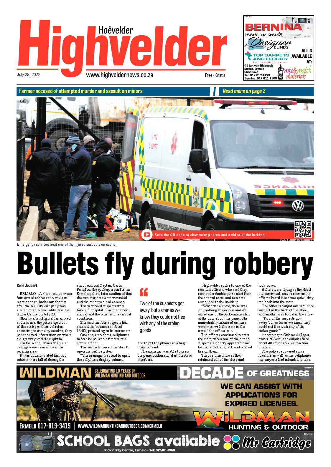 Highvelder Newspaper 29 July 2022 page 1