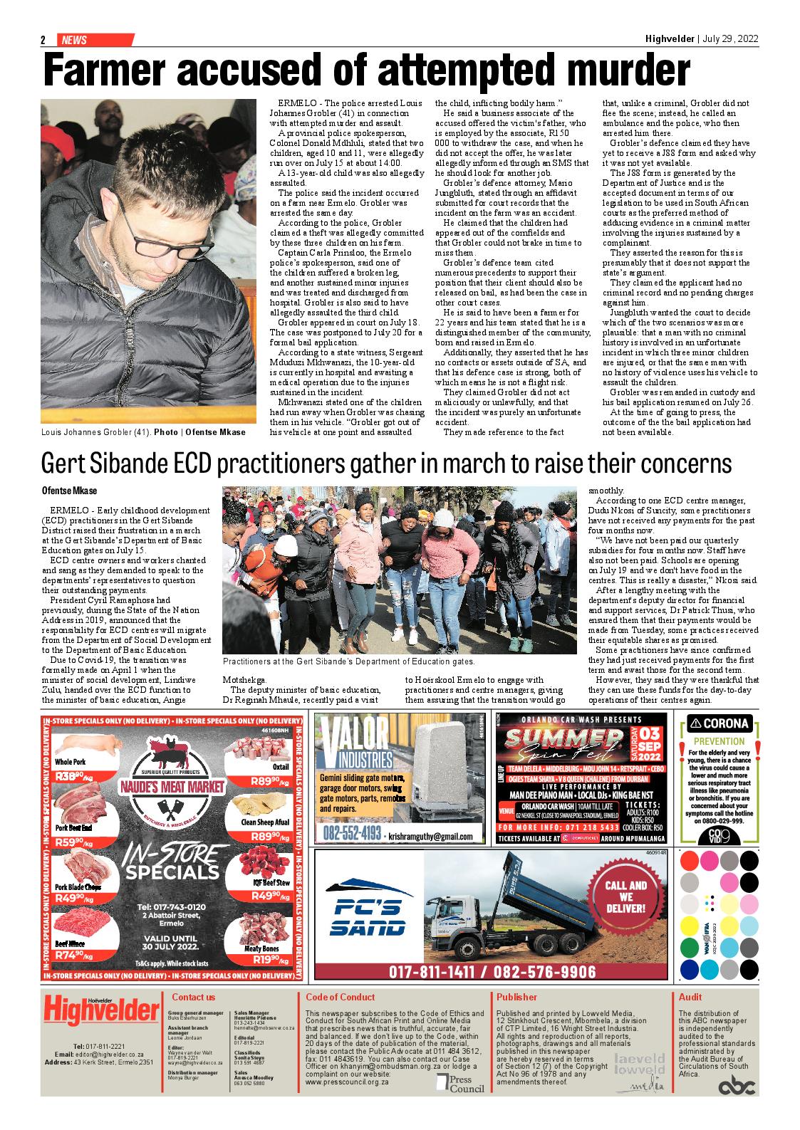 Highvelder Newspaper 29 July 2022 page 2