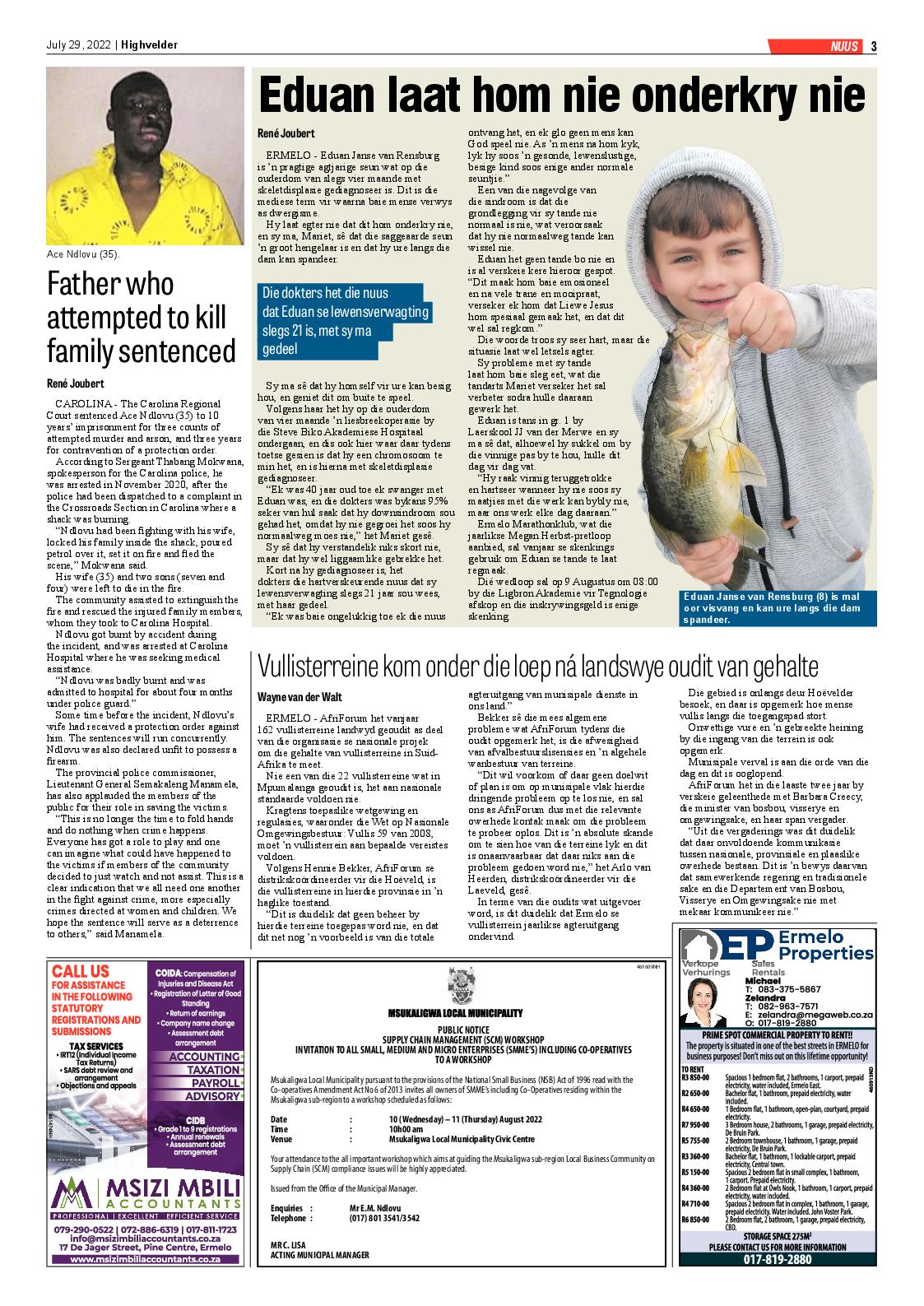 Highvelder Newspaper 29 July 2022 page 3