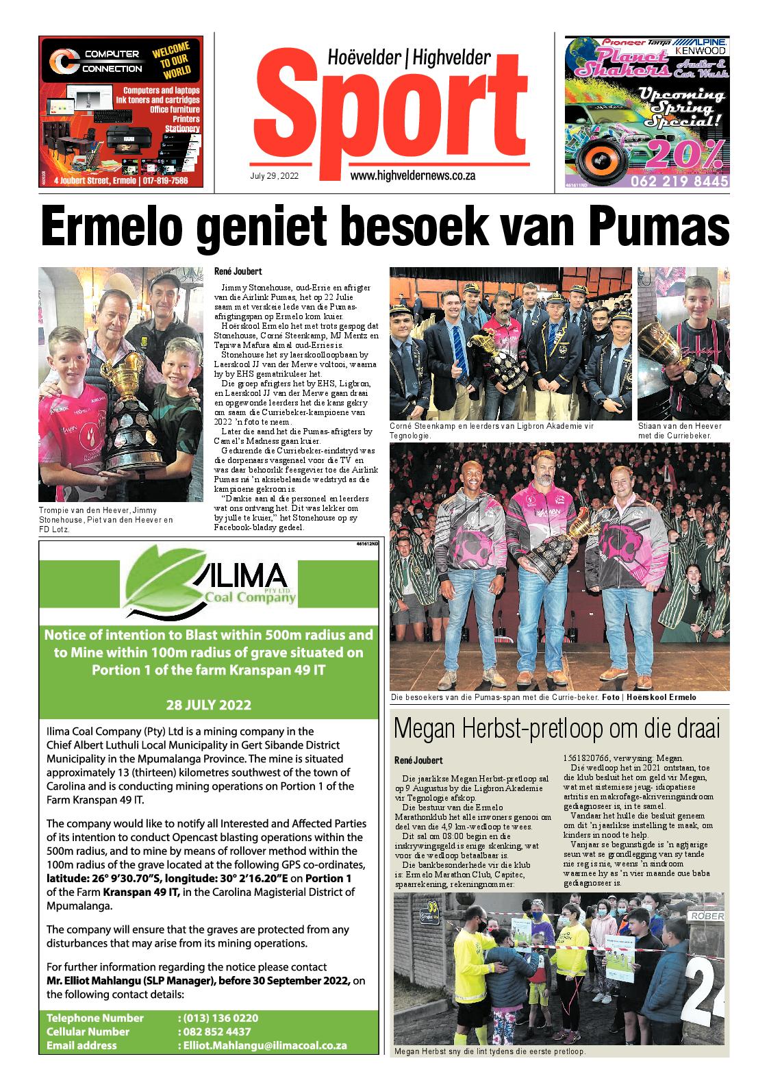 Highvelder Newspaper 29 July 2022 page 8