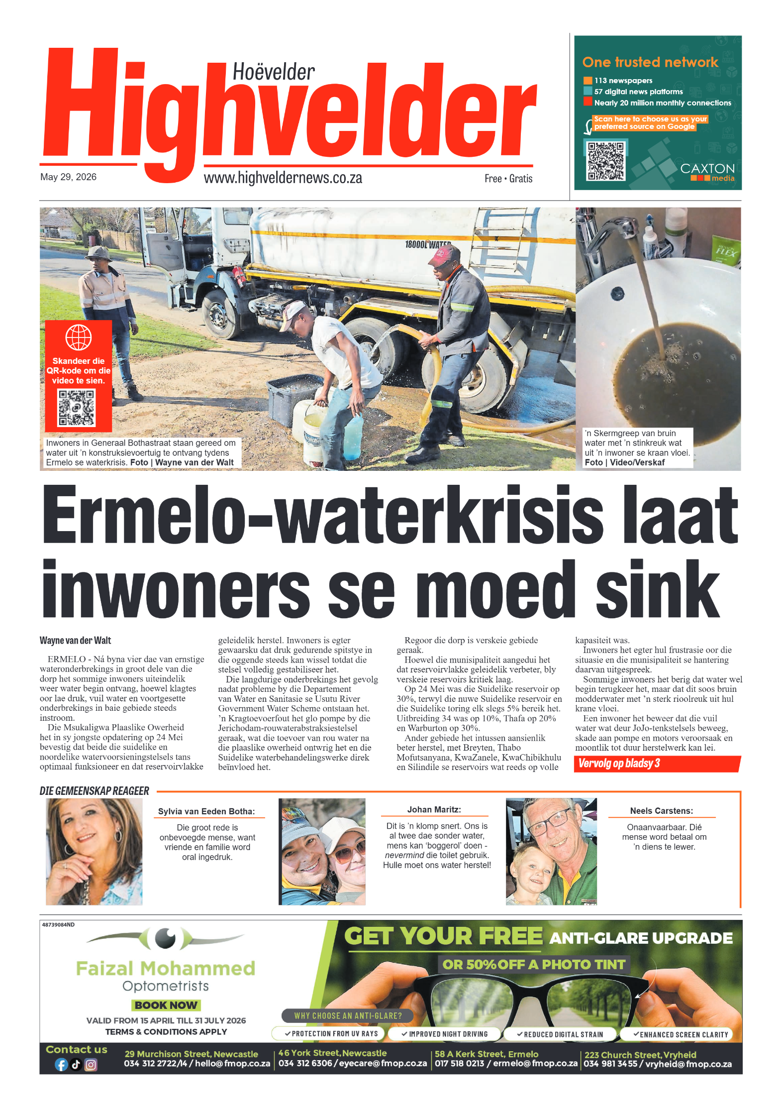 Highvelder Newspaper 29 May 2026 page 1