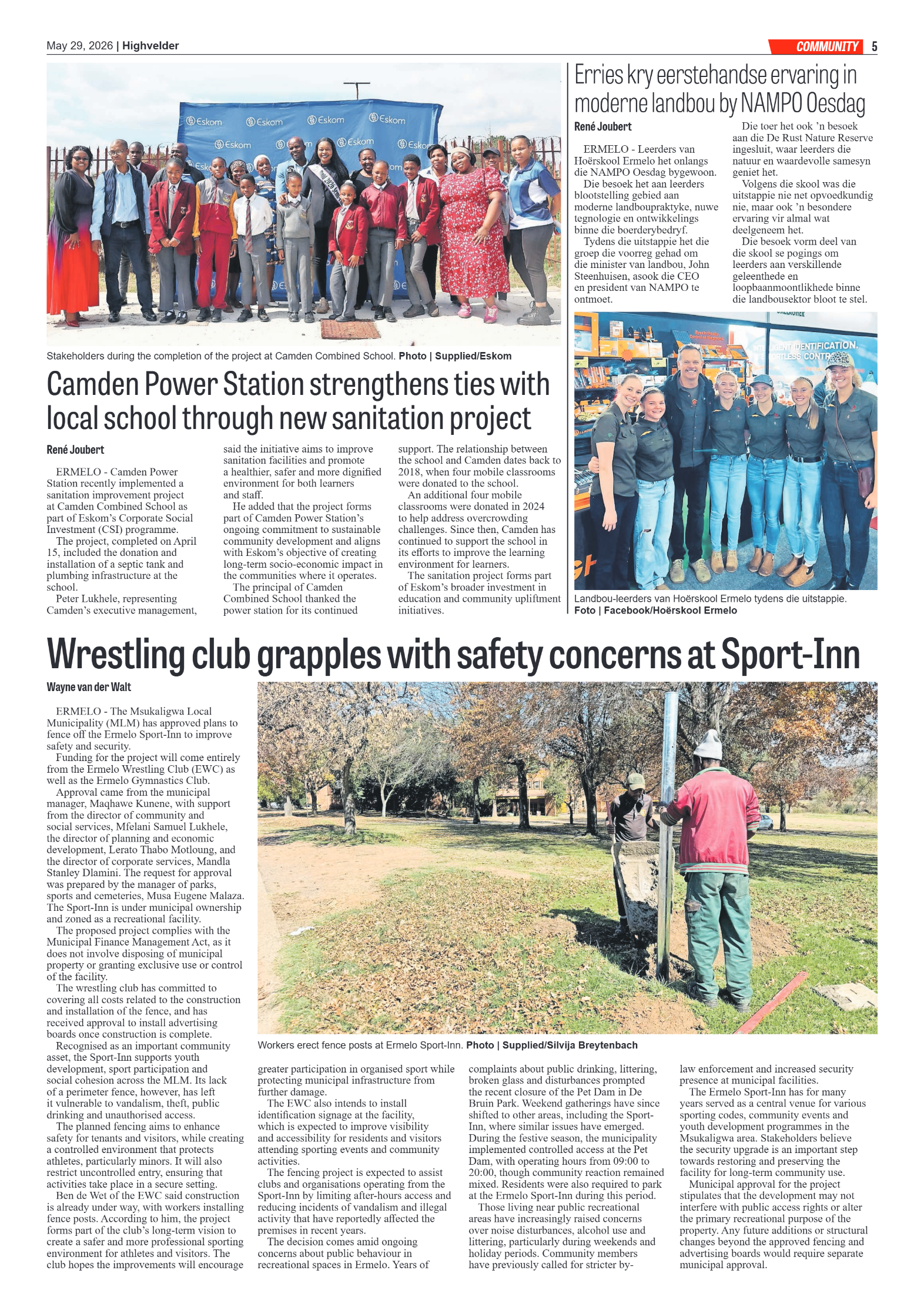 Highvelder Newspaper 29 May 2026 page 5