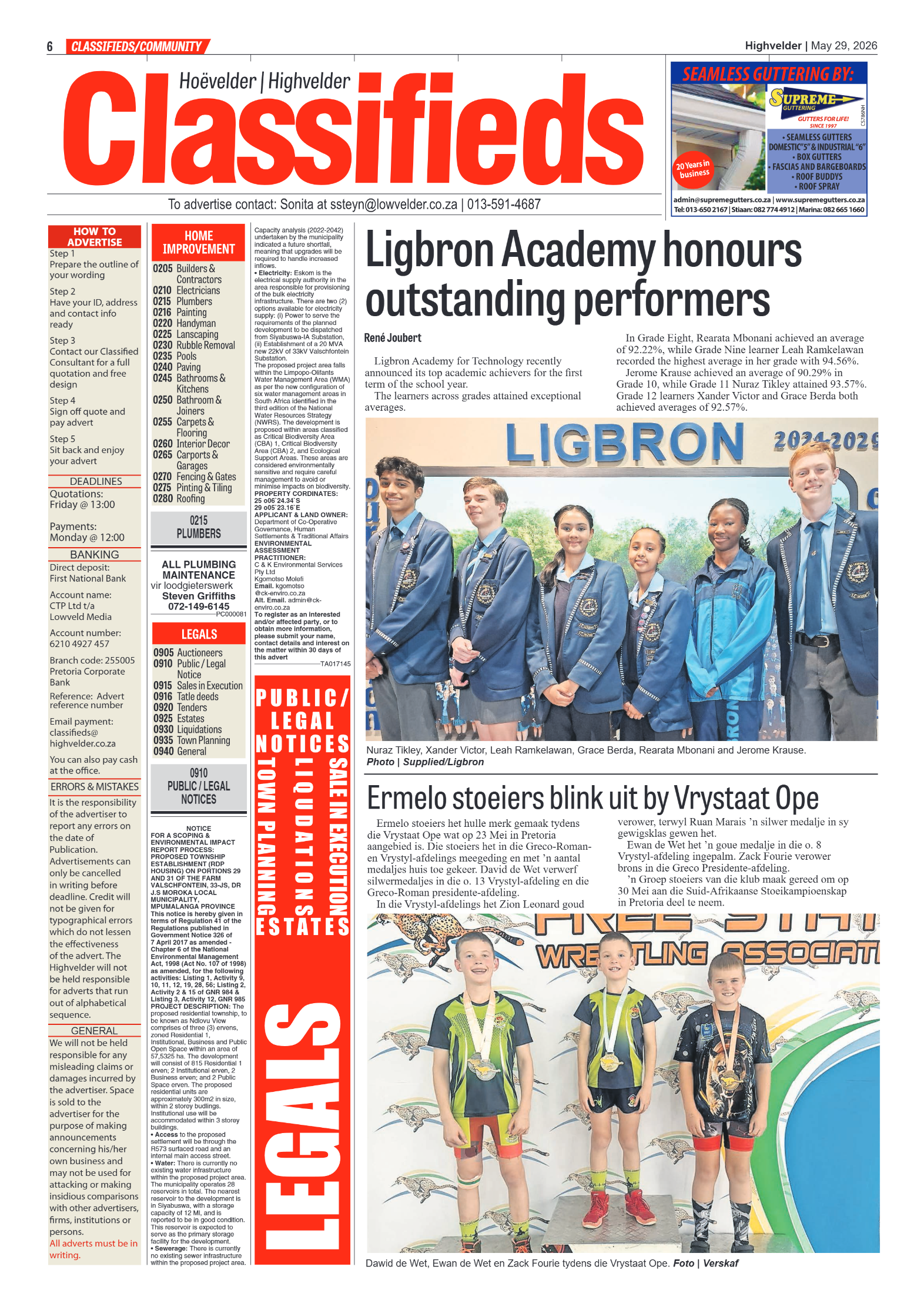 Highvelder Newspaper 29 May 2026 page 6