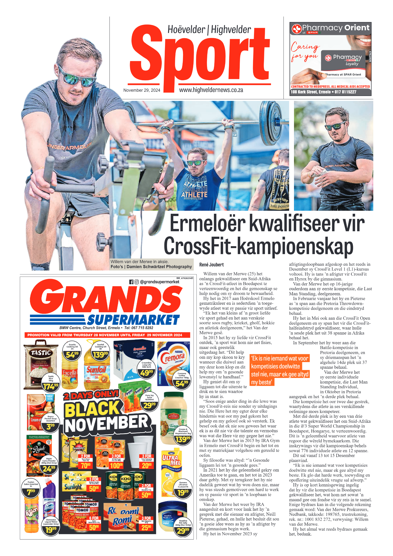 Highvelder Newspaper 29 November 2024 page 12