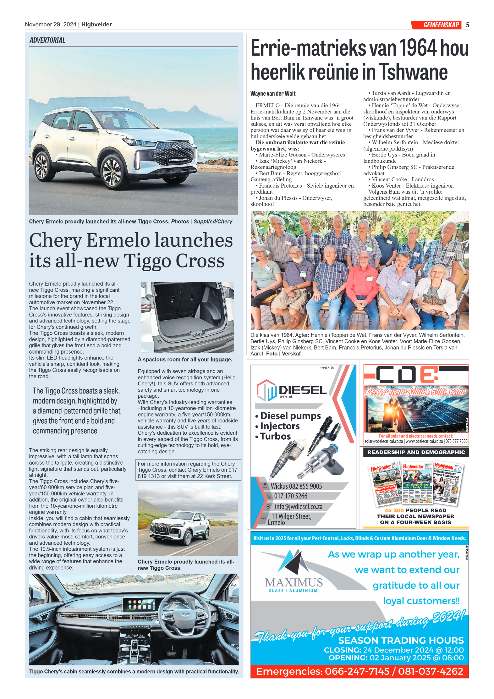 Highvelder Newspaper 29 November 2024 page 5
