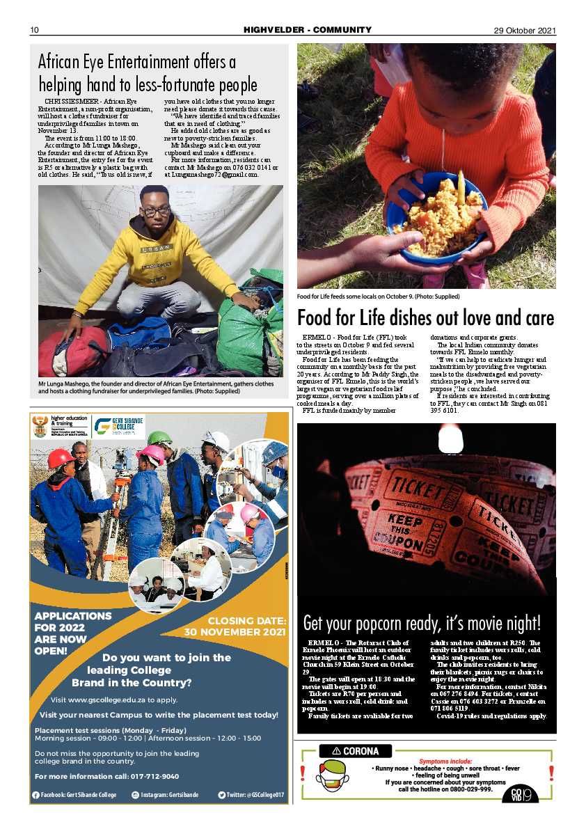 Highvelder Newspaper 29 October 2021 page 10