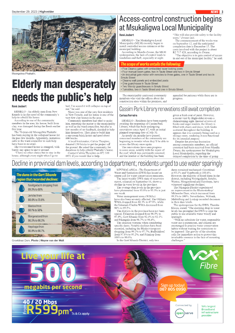 Highvelder Newspaper 29 October 2023 page 3