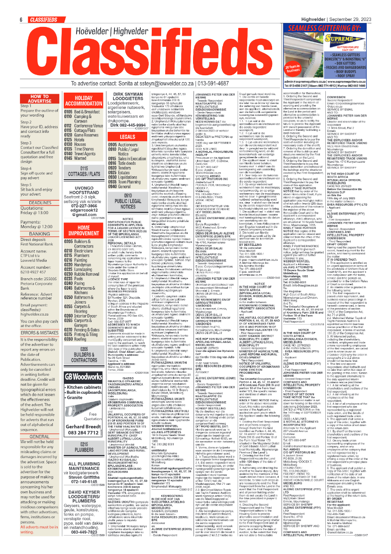Highvelder Newspaper 29 October 2023 page 6