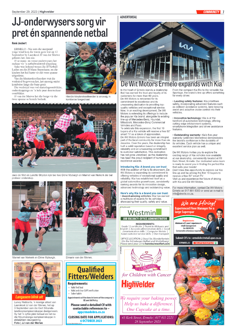 Highvelder Newspaper 29 October 2023 page 7