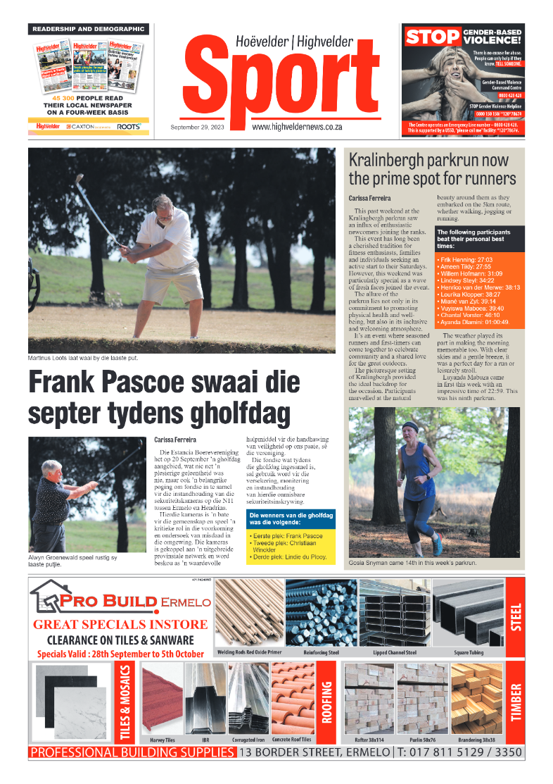 Highvelder Newspaper 29 October 2023 page 8