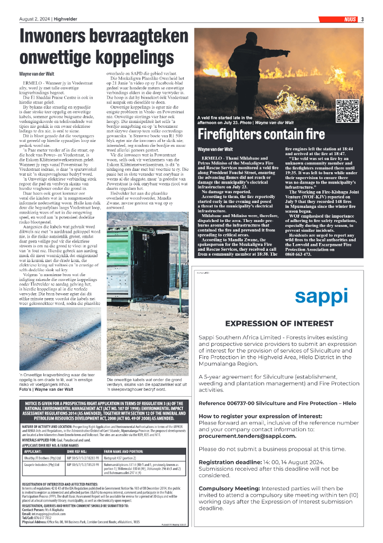 Highvelder Newspaper 2 August 2024 page 3