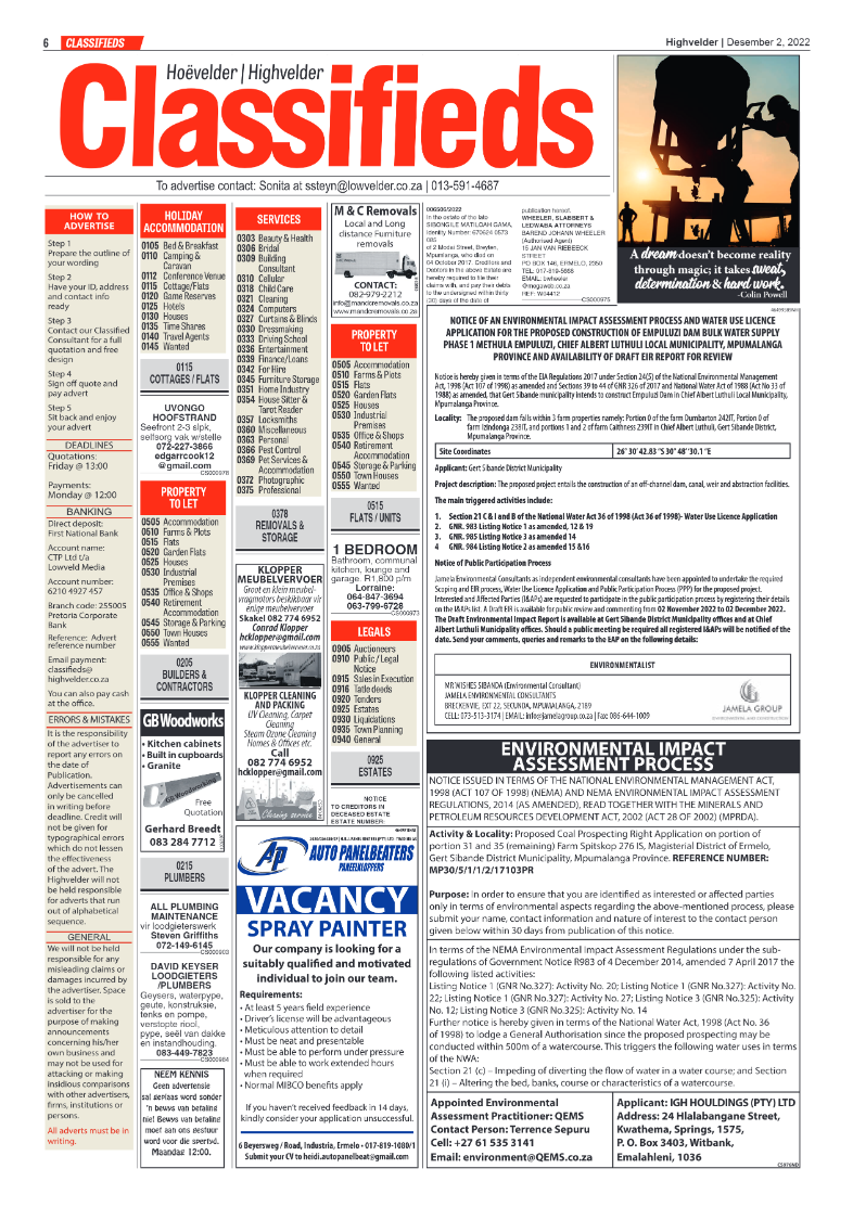Highvelder Newspaper 2 December 2022 page 6