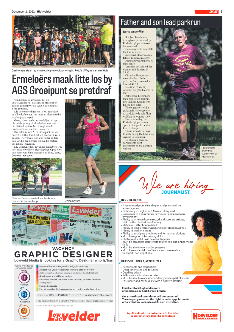 Highvelder Newspaper 2 December 2022 page 7