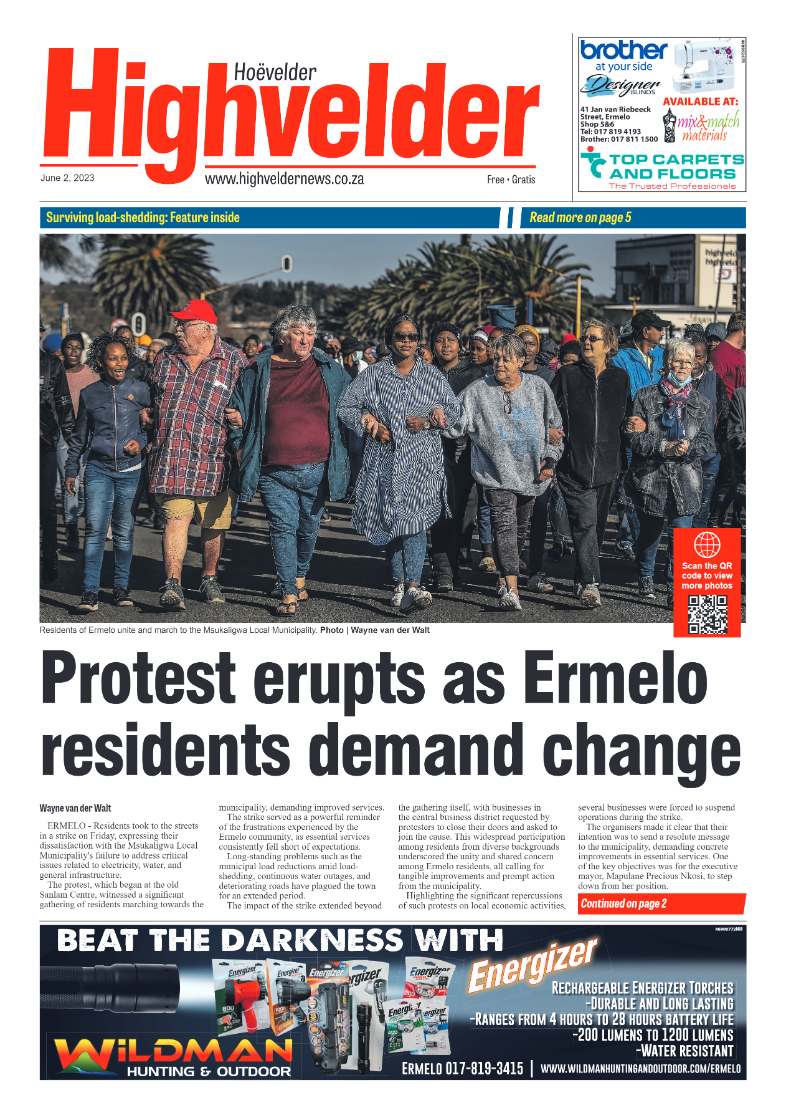 Highvelder Newspaper 2 June 2023 page 1