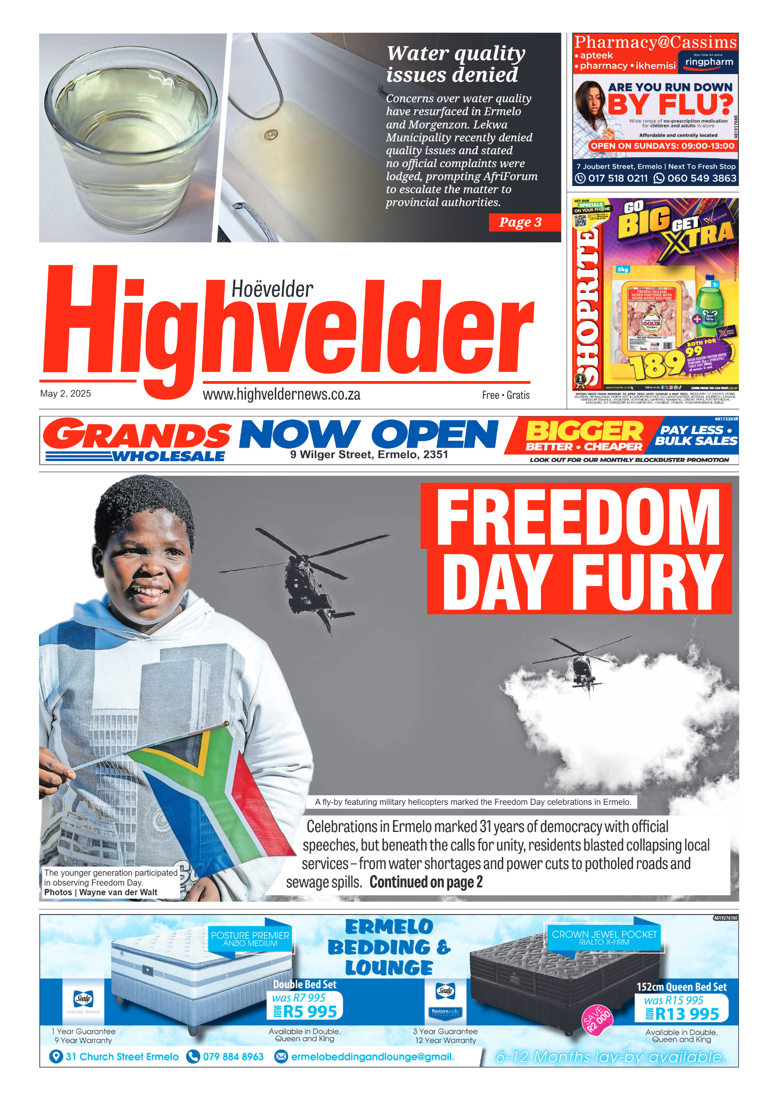 Highvelder Newspaper 2 May 2025 page 1