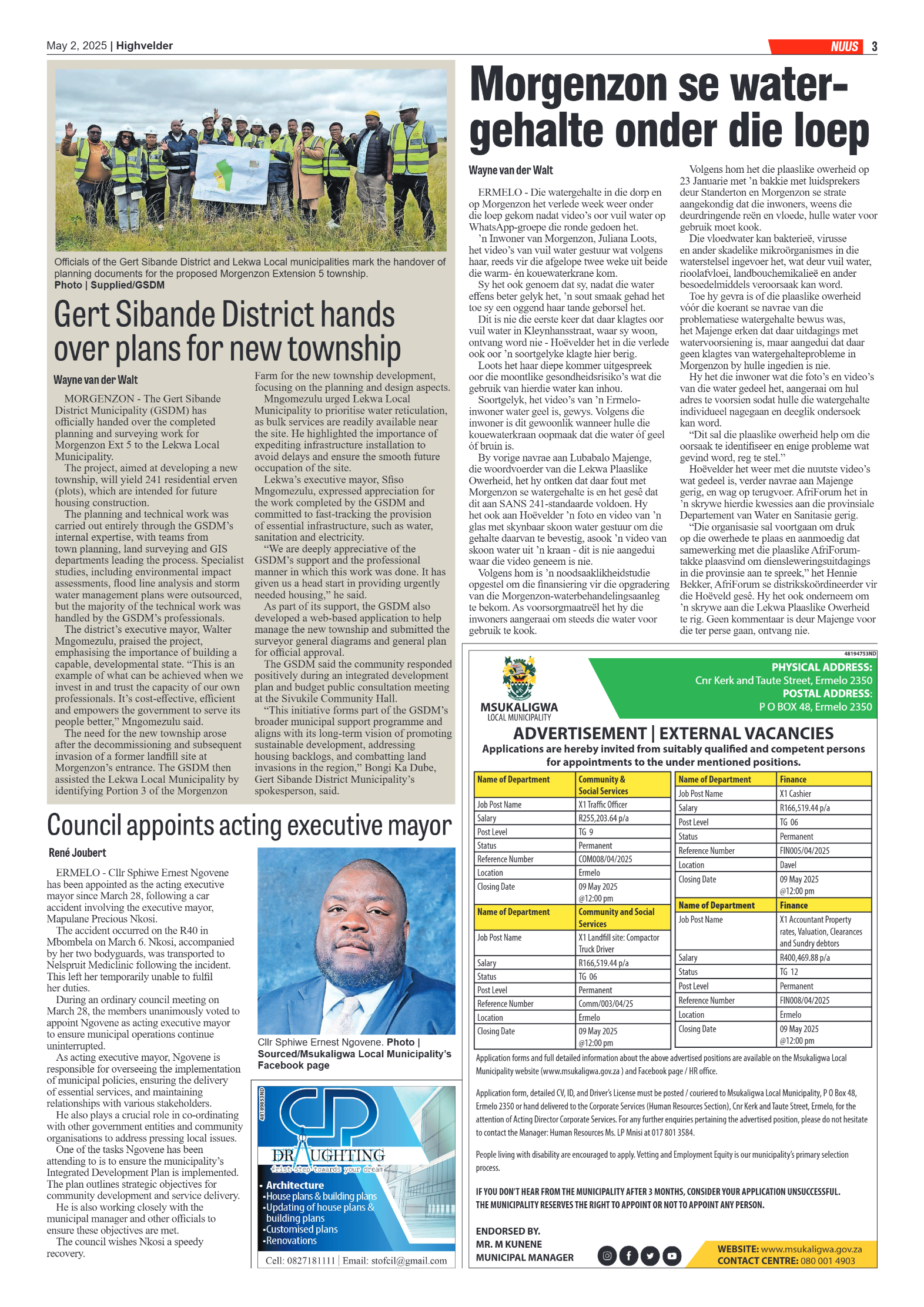 Highvelder Newspaper 2 May 2025 page 3