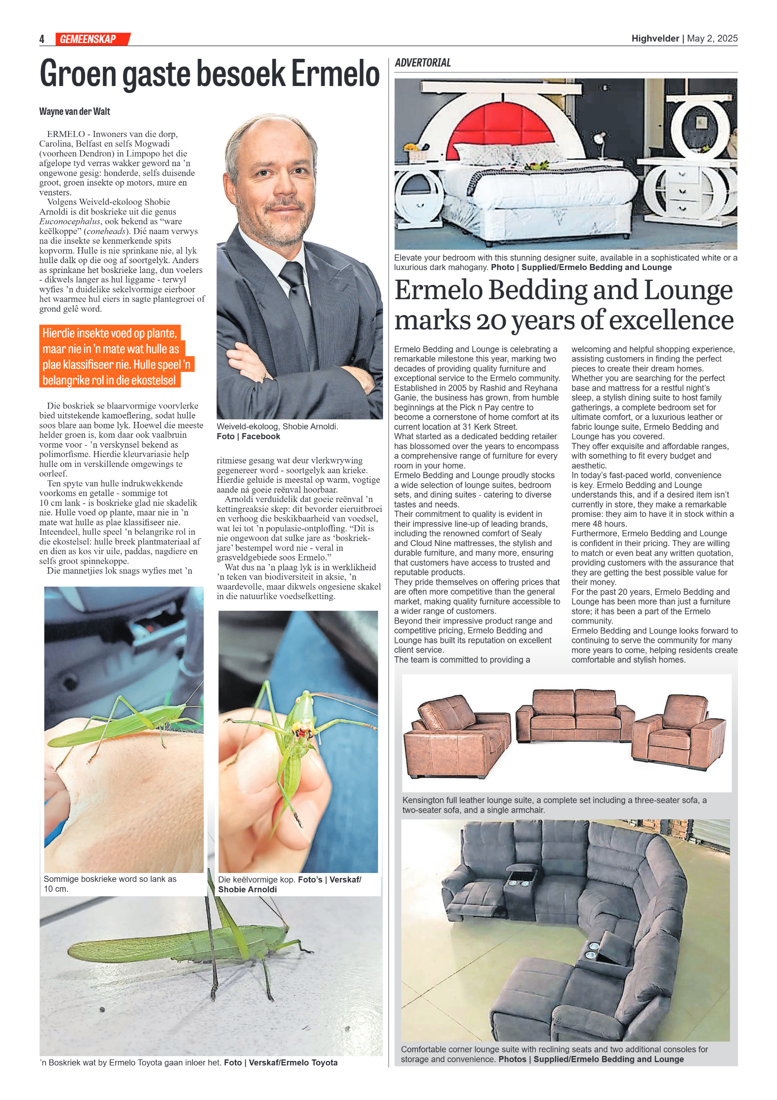 Highvelder Newspaper 2 May 2025 page 4