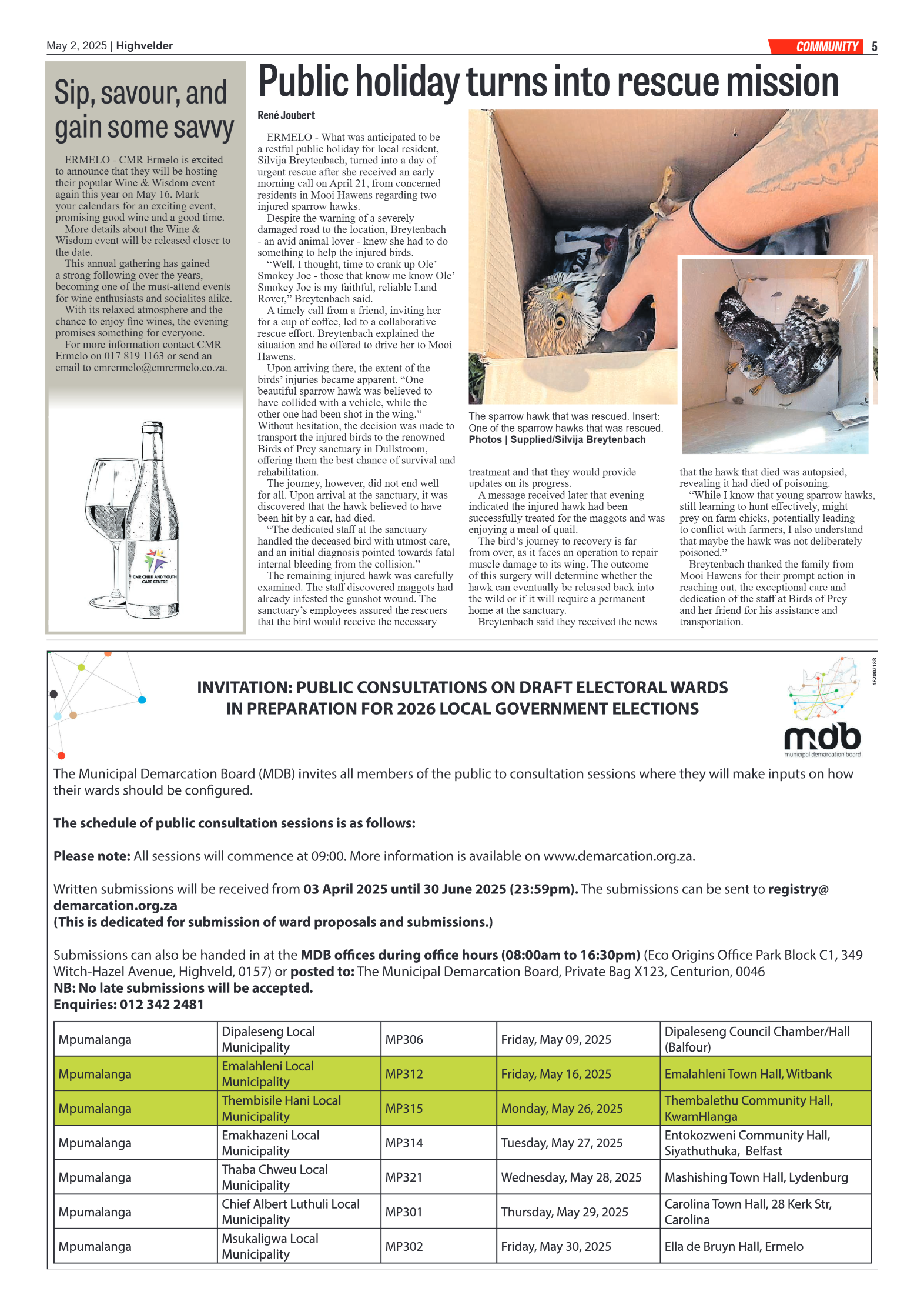 Highvelder Newspaper 2 May 2025 page 5