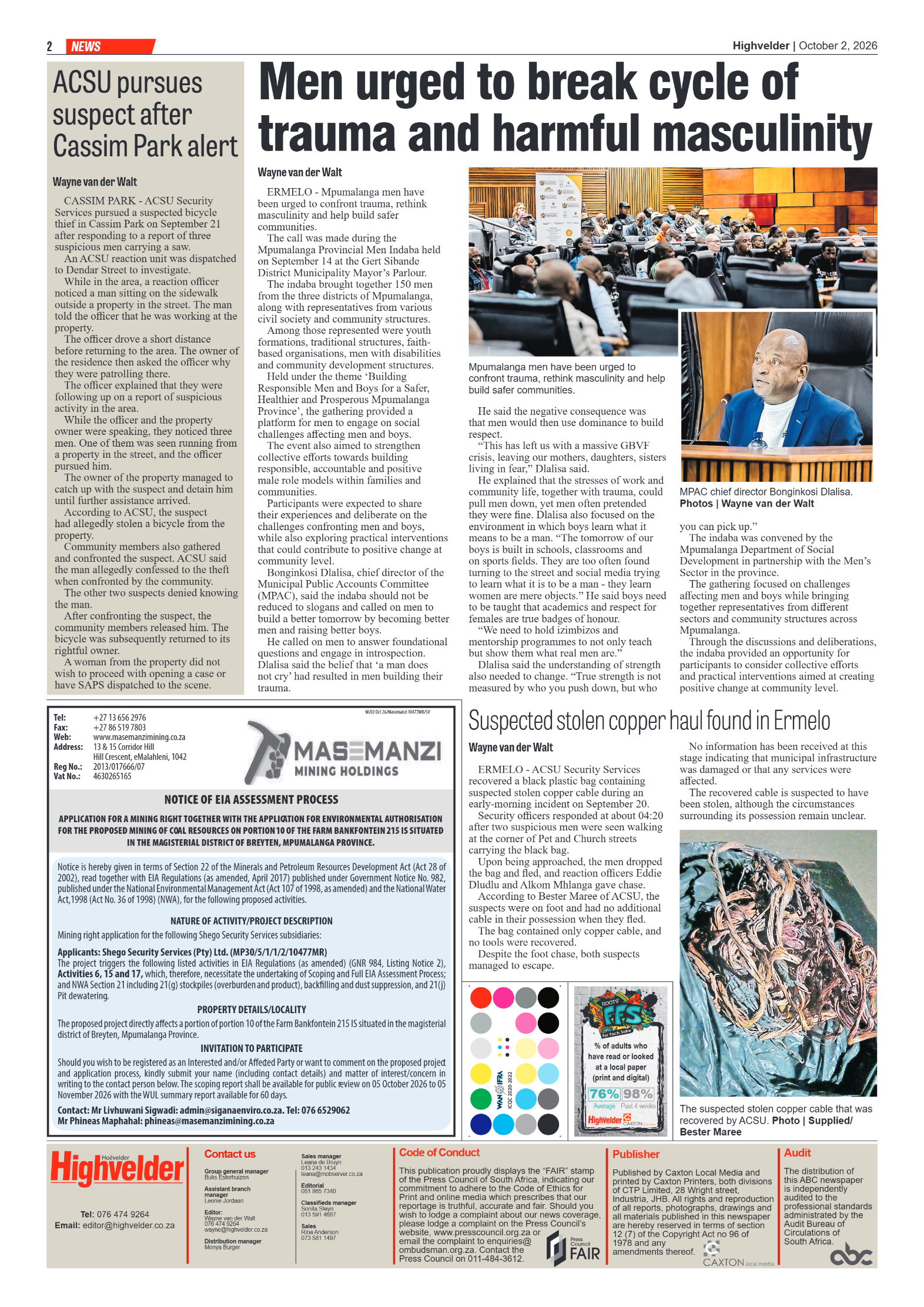 Highvelder Newspaper 2 October 2026 page 2