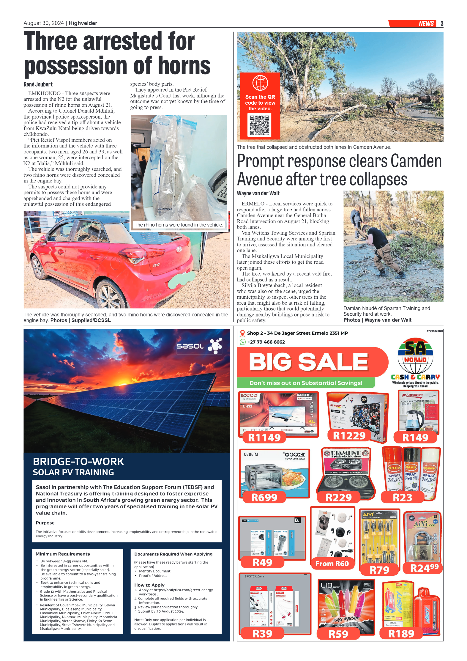 Highvelder Newspaper 30 August 2024 page 3