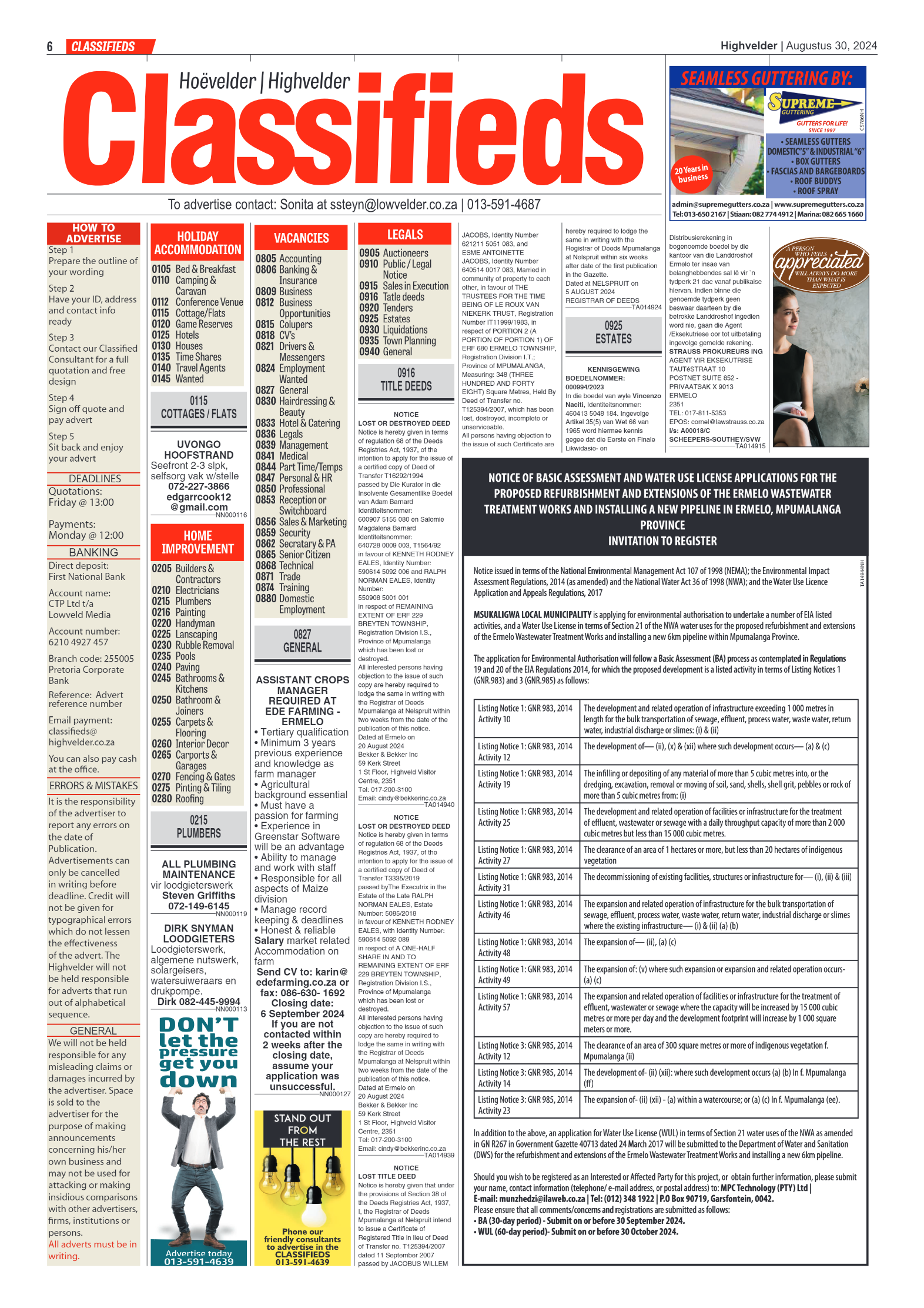 Highvelder Newspaper 30 August 2024 page 6