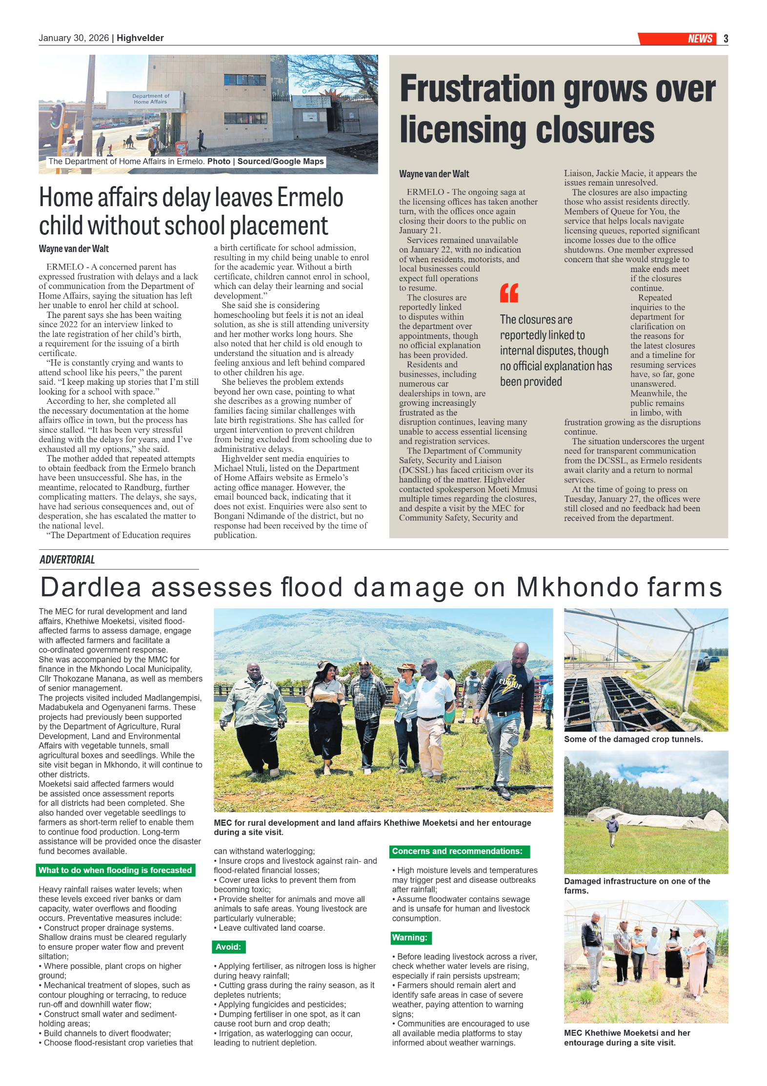 Highvelder Newspaper 30 January 2026 page 3