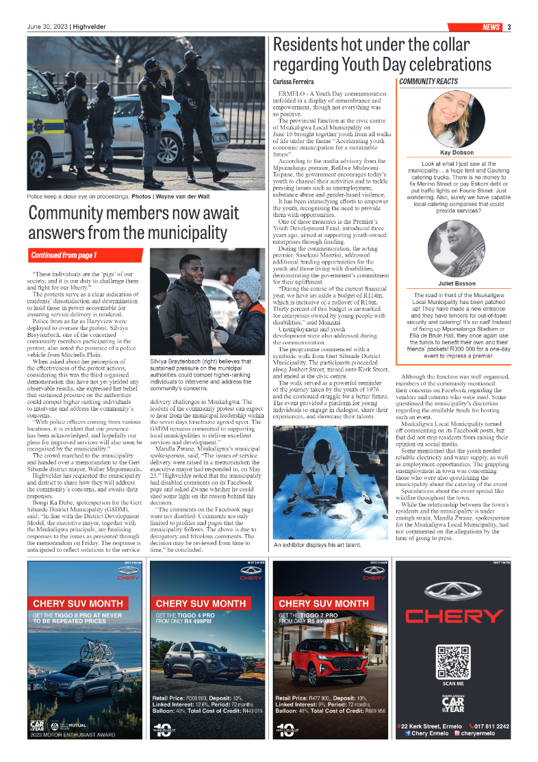 Highvelder Newspaper 30 June 2023 page 3