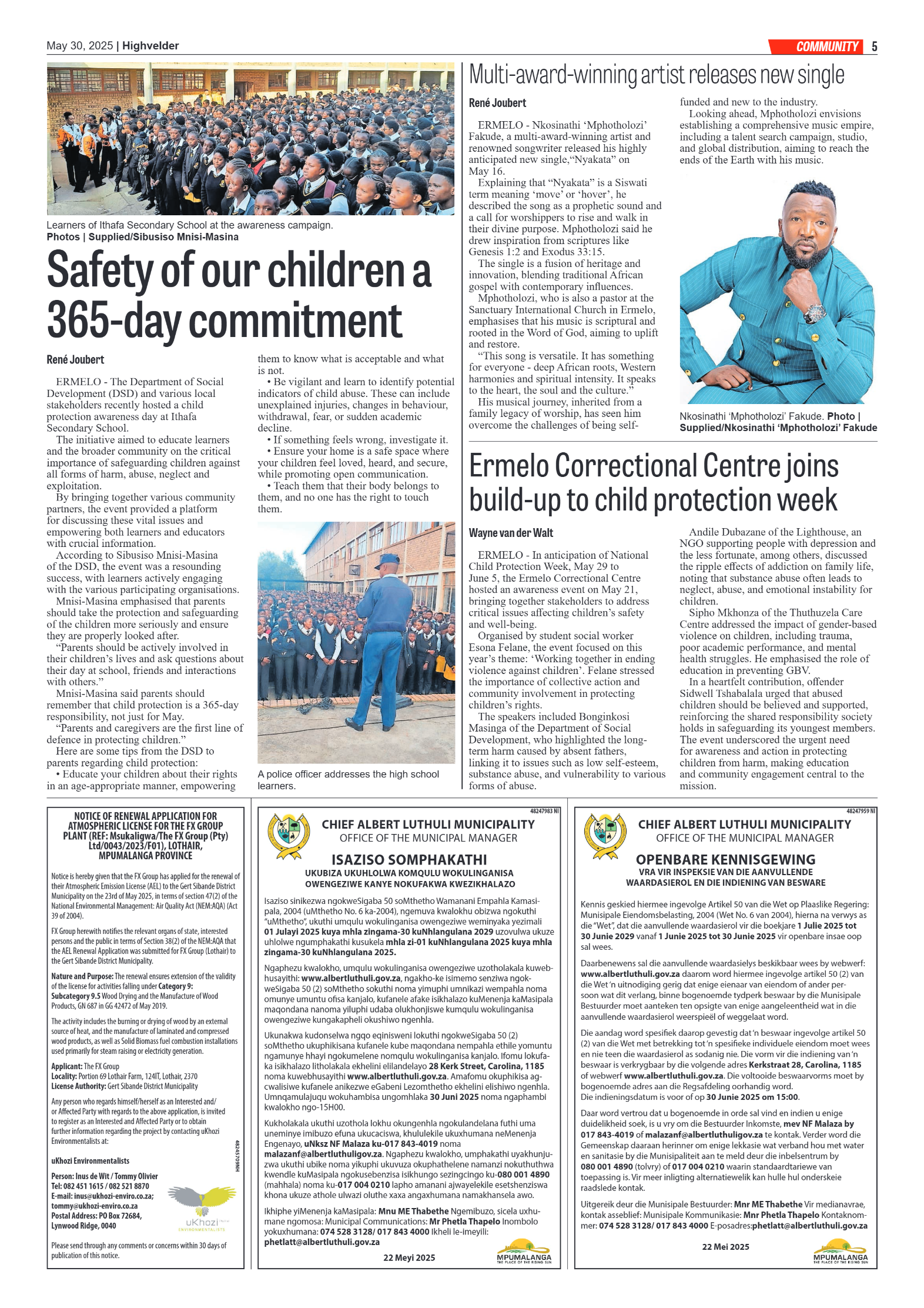 Highvelder Newspaper 30 May 2025 page 5