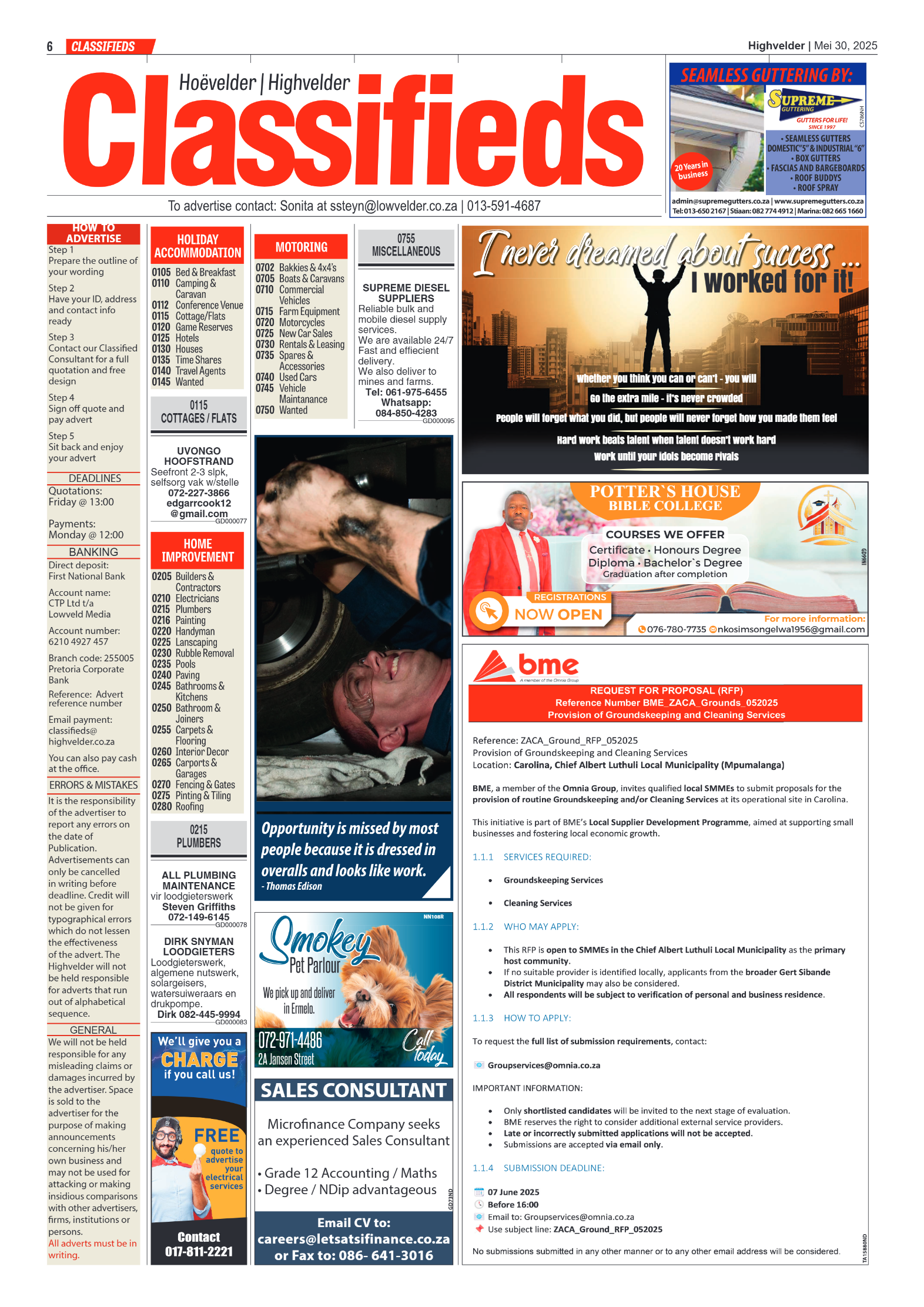 Highvelder Newspaper 30 May 2025 page 6