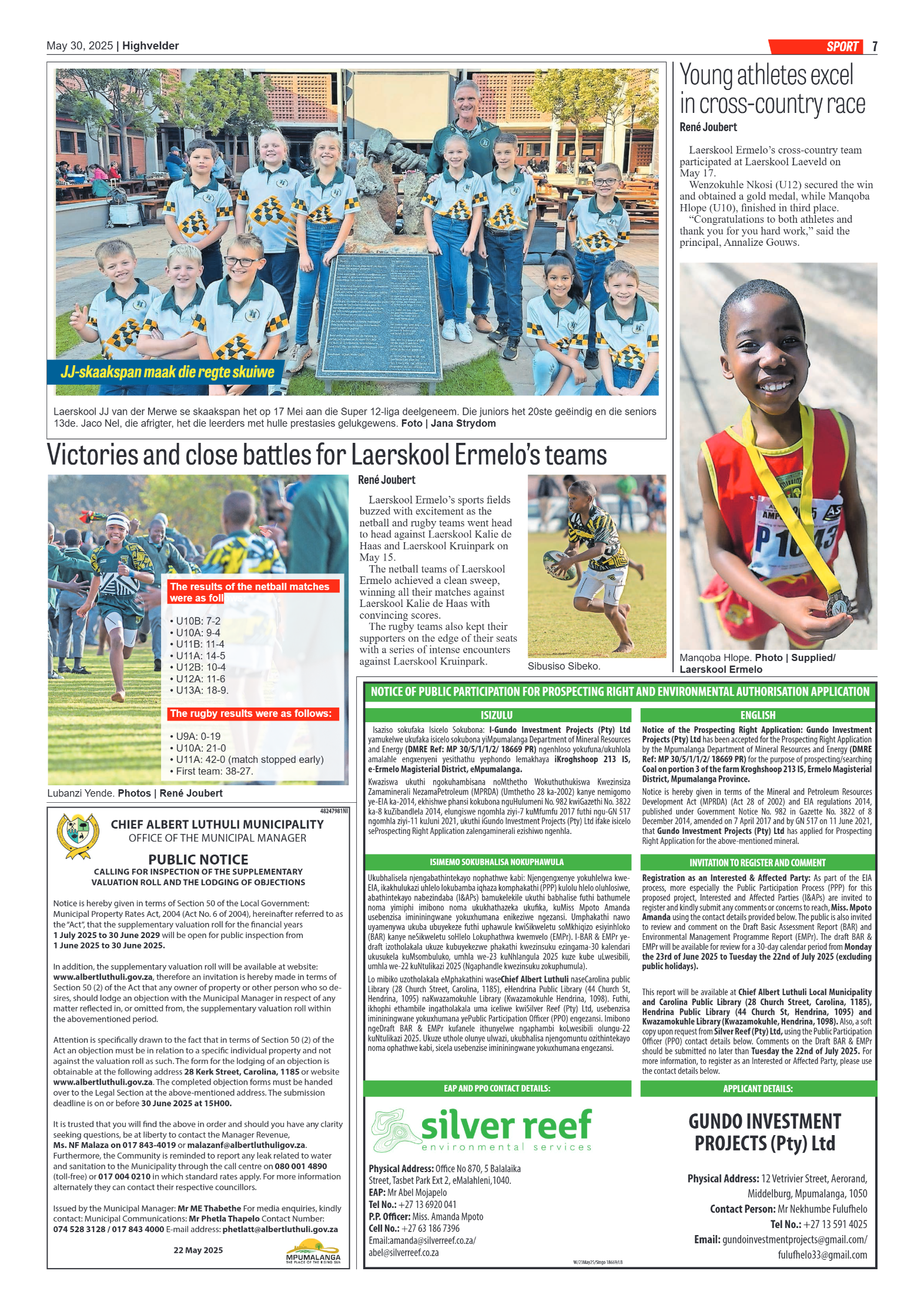 Highvelder Newspaper 30 May 2025 page 7