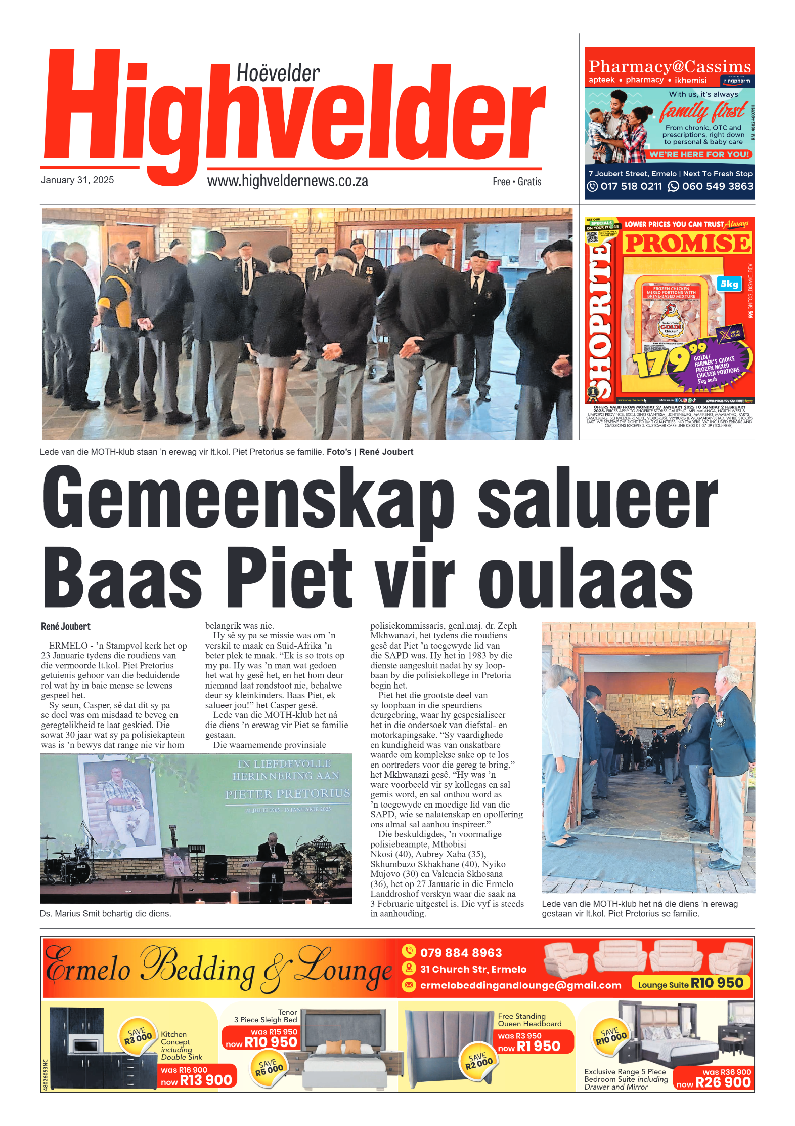 Highvelder Newspaper 31 January 2025 page 1