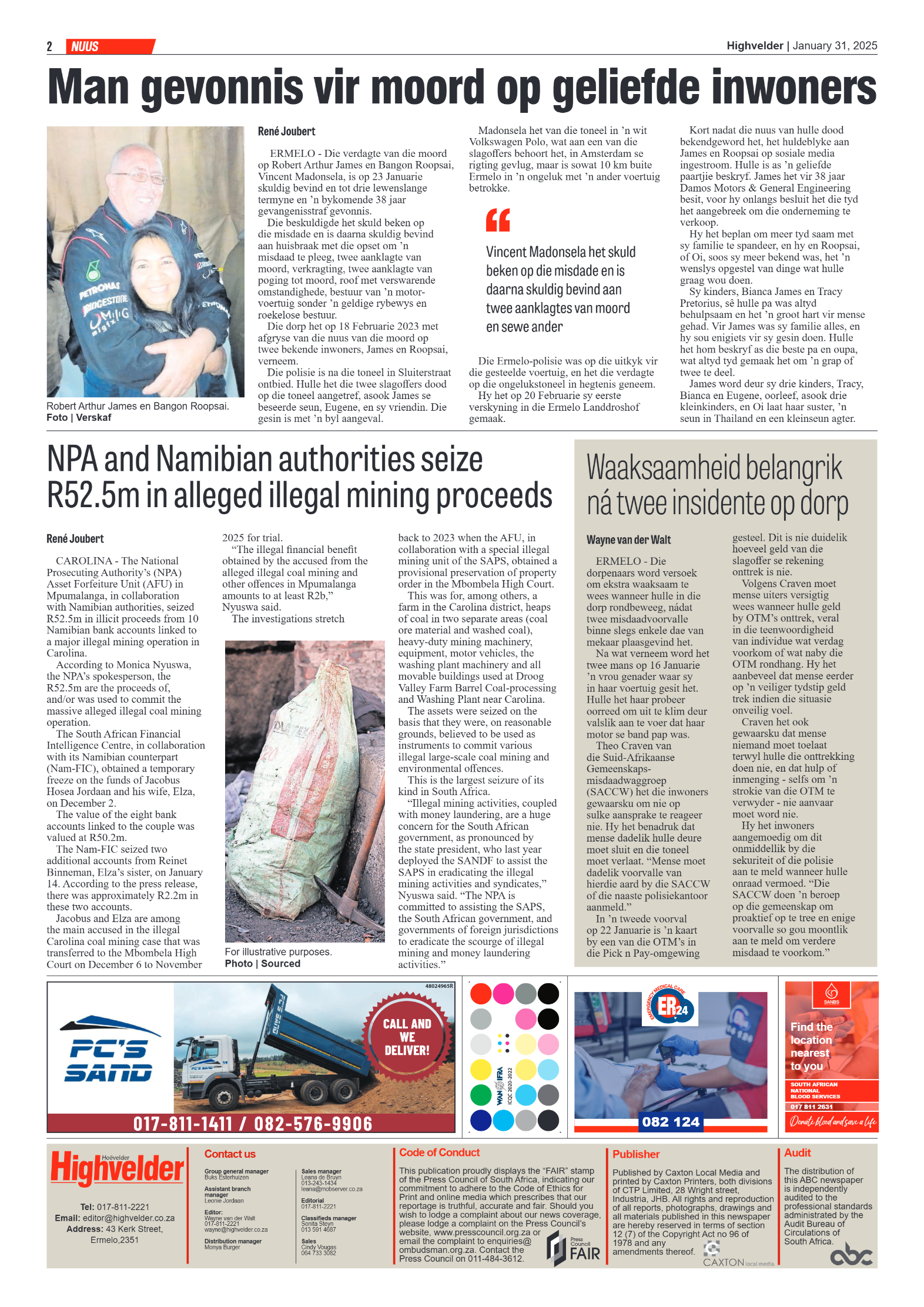 Highvelder Newspaper 31 January 2025 page 2