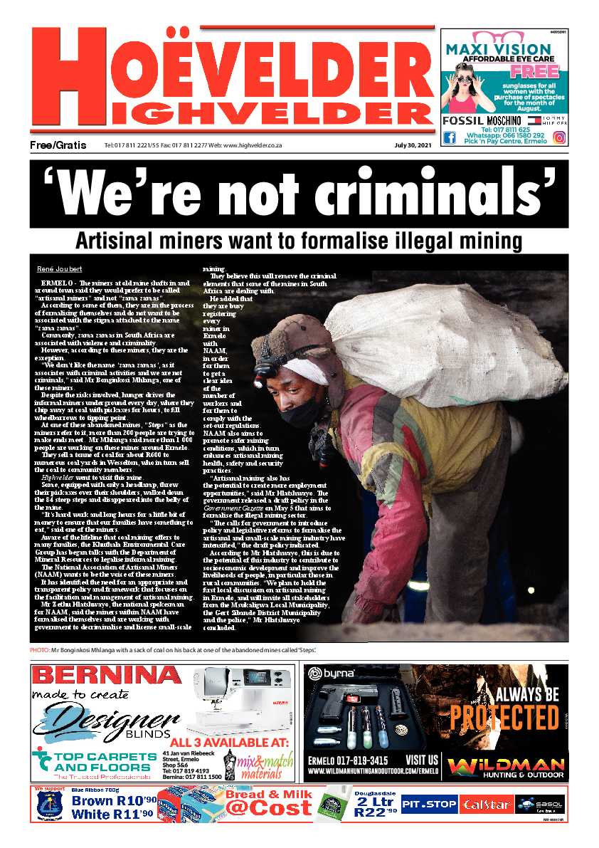 Highvelder Newspaper 30 July page 1