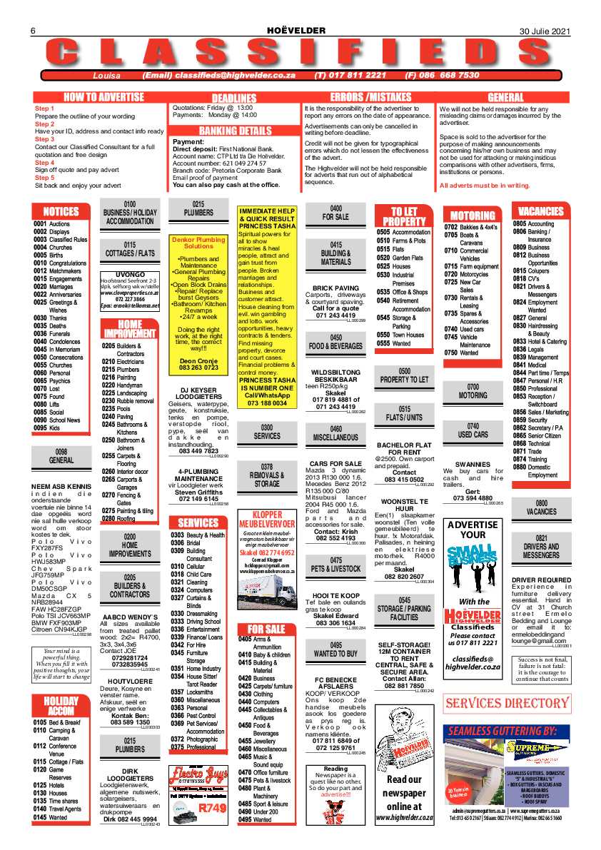 Highvelder Newspaper 30 July page 6