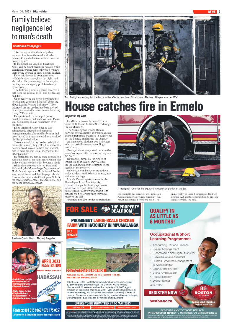 Highvelder Newspaper 31 March 2023 page 3
