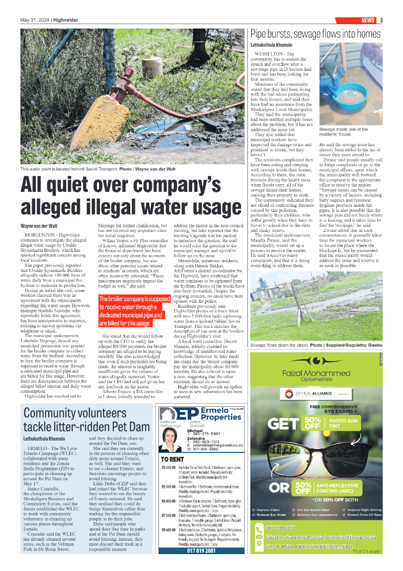 Highvelder Newspaper 31 May 2024 page 3