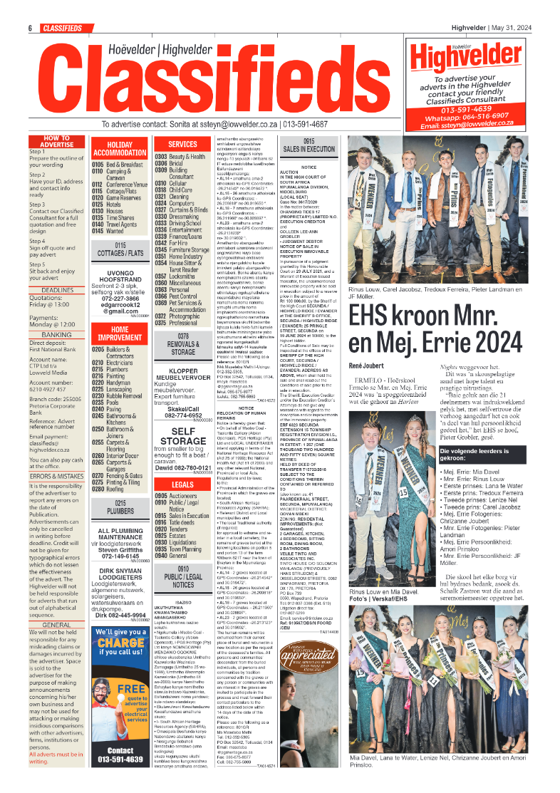 Highvelder Newspaper 31 May 2024 page 6