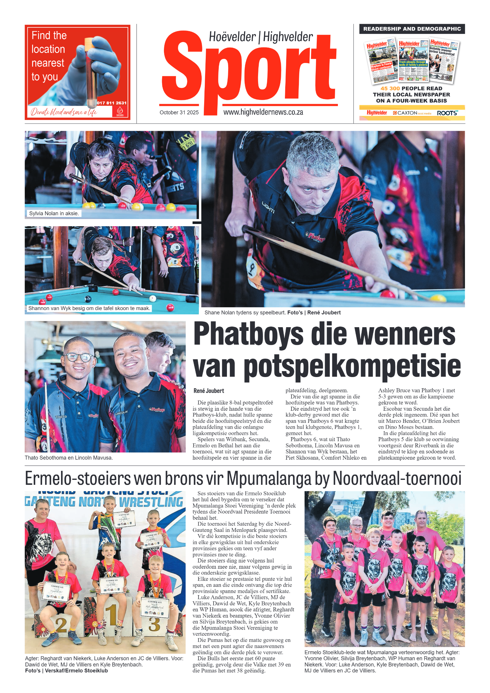 Highvelder Newspaper 31 October 2025 page 8