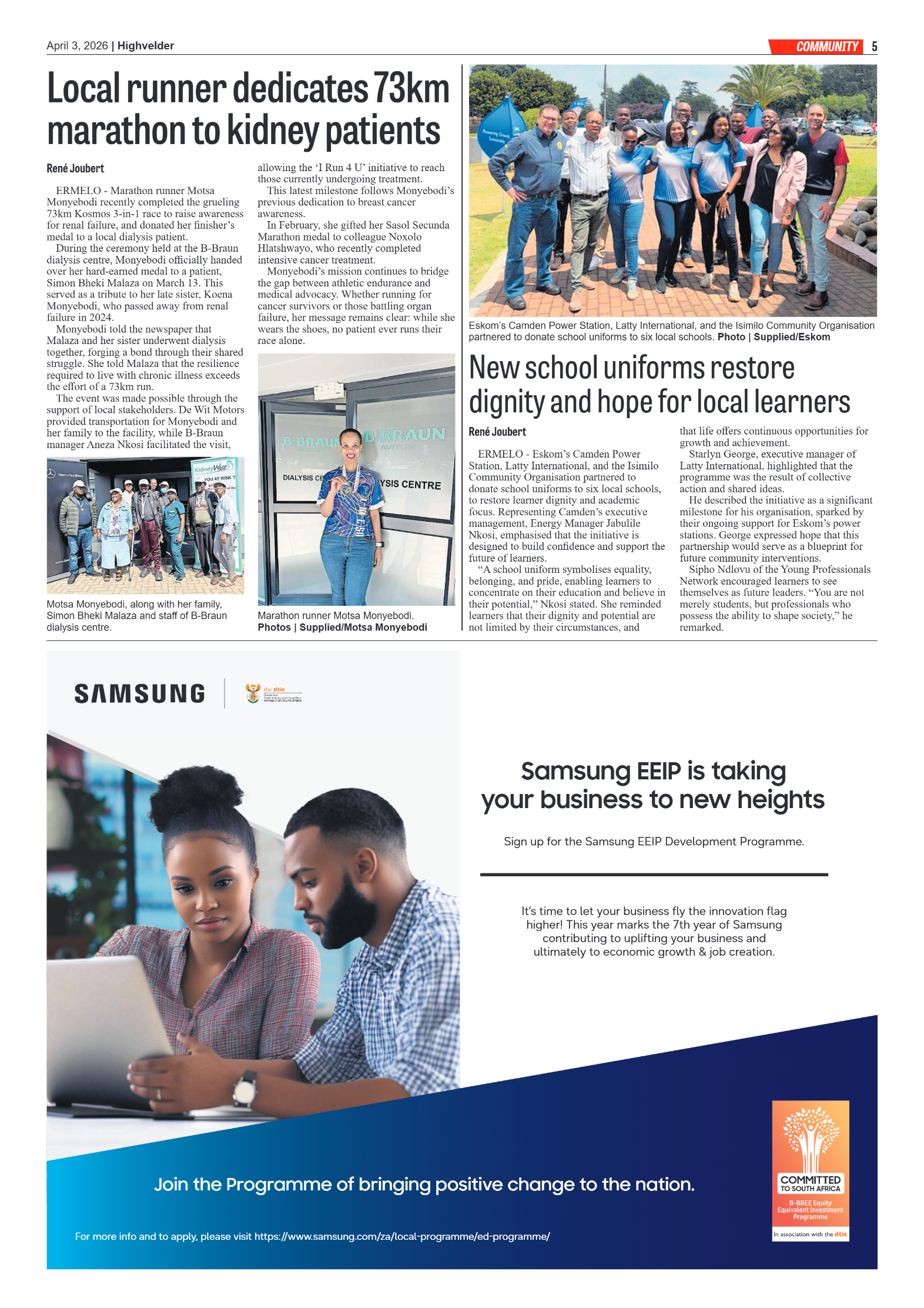 Highvelder Newspaper 3 April 2026 page 5