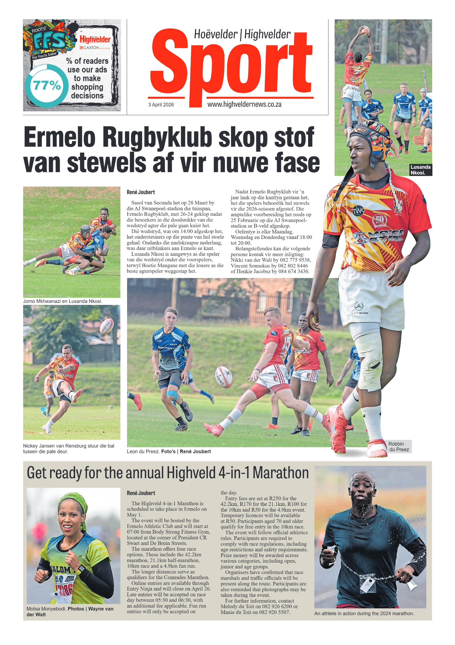 Highvelder Newspaper 3 April 2026 page 8