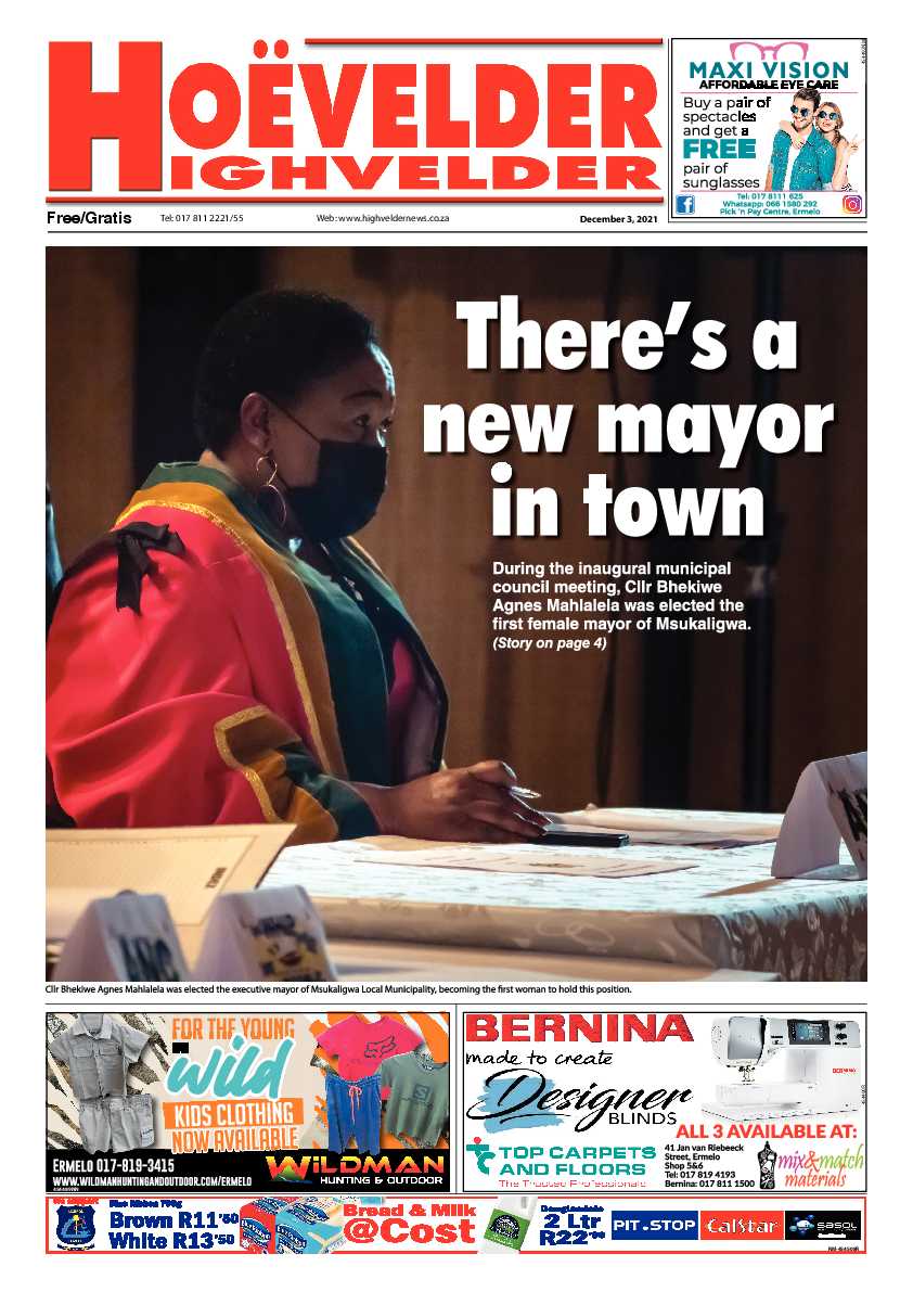 Highvelder Newspaper 3 December 2021 page 1