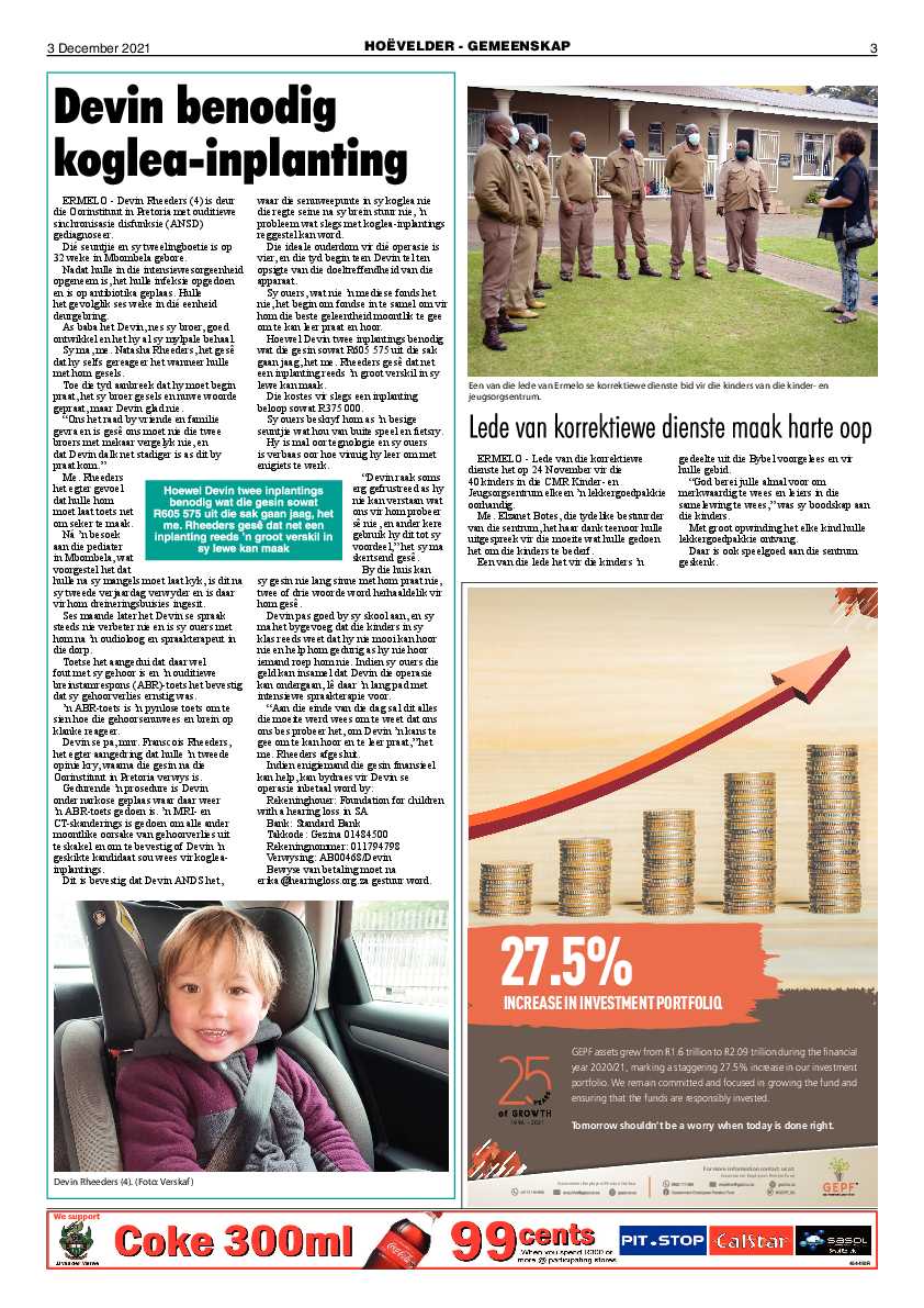 Highvelder Newspaper 3 December 2021 page 3