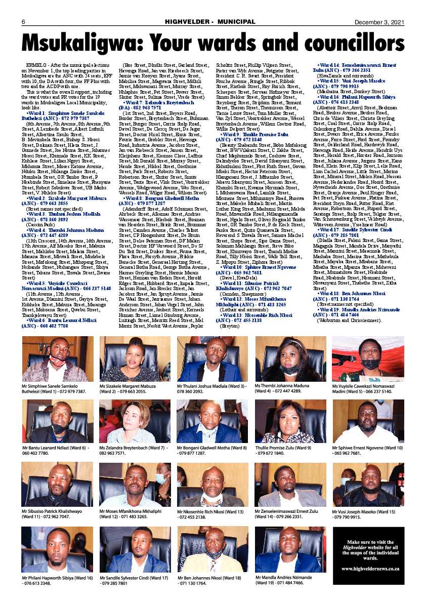 Highvelder Newspaper 3 December 2021 page 6