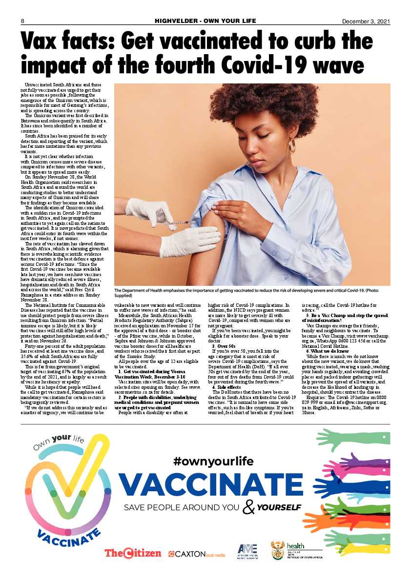 Highvelder Newspaper 3 December 2021 page 8