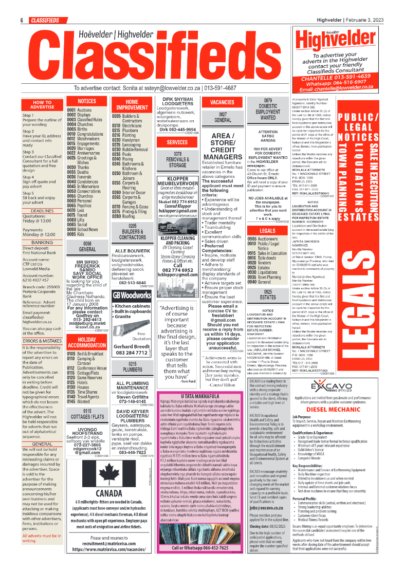 Highvelder Newspaper 3 February 2023 page 6