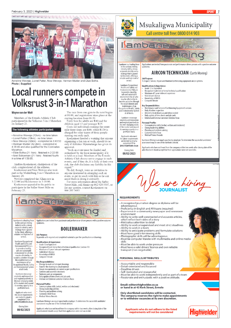 Highvelder Newspaper 3 February 2023 page 7