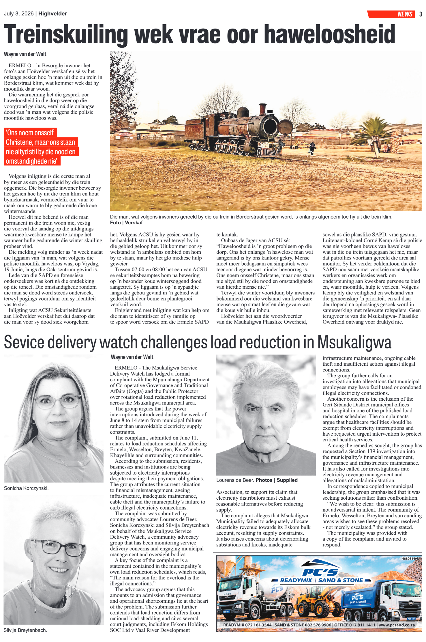 Highvelder Newspaper 3 July 2026 page 3