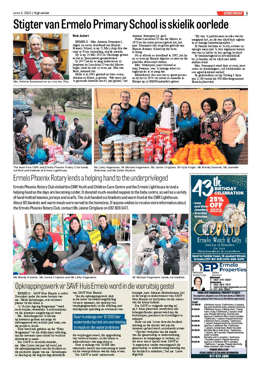 Highvelder Newspaper 3 June 2022 page 5