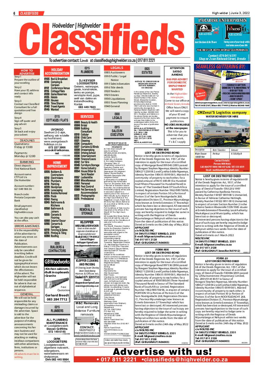 Highvelder Newspaper 3 June 2022 page 6