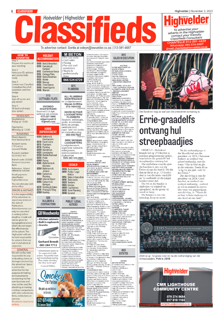 Highvelder Newspaper 3 November 2023 page 6